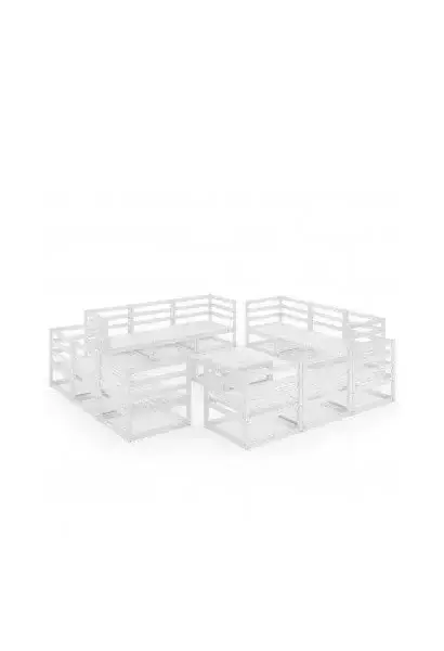 VIDAXL 3075295 Conjunto mobiliario para terrazas y el jardín fabricado en madera de color blanco de vidaXL