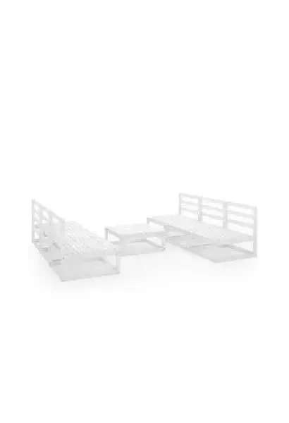 VIDAXL 3075315 Set de salón de jardín de 7 piezas color blanco hechas de madera maciza de pino de vidaXL