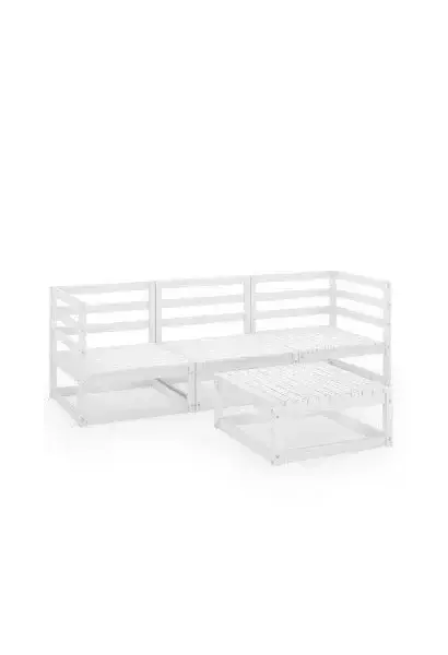 VIDAXL 3075325 Juego de muebles de jardín fabricado en madera maciza de pino en color blanco de vidaXL