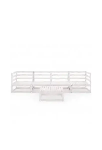 VIDAXL 3075365 Set de muebles para uso exterior de madera de pino por 5 piezas color blanco de vidaXL