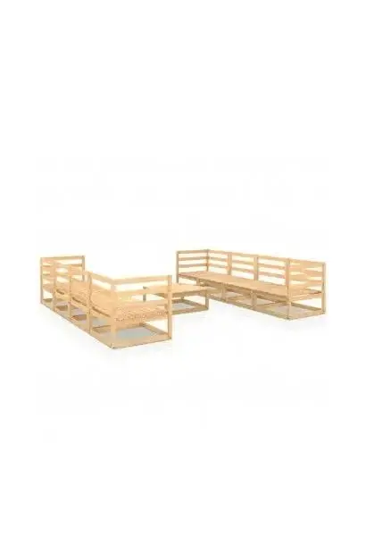 VIDAXL 3075374 Conjunto de jardín de 9 piezas con sofás y una mesa en madera de pino maciza de vidaXL