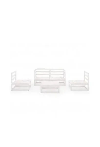 VIDAXL 3075385 Juego de muebles para uso exterior de madera de pino por 5 piezas color blanco de vidaXL