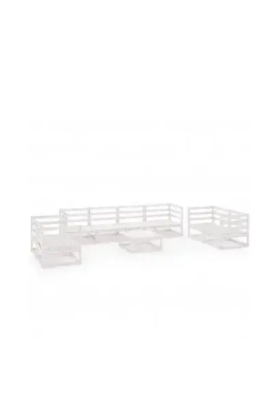VIDAXL 3075465 Conjunto de muebles para el exterior de color blanco madera maciza de pino de vidaXL