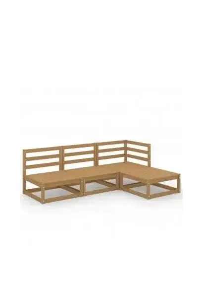 VIDAXL 3075487 Sofás para jardín de madera maciza de pino con un acabado en color marrón miel de vidaXL
