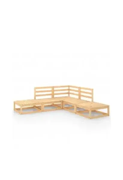 VIDAXL 3075494 Conjunto de sofás para jardín de madera maciza de pino con un acabado en color natural madera de vidaXL