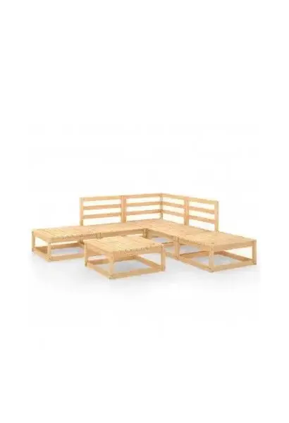 VIDAXL 3075499 Conjunto de muebles para jardín color natural fabricado en madera maciza de pino de vidaXL