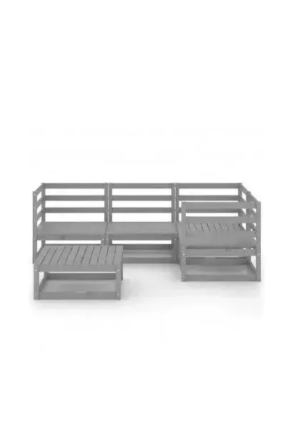 VIDAXL 3075551 Juego de muebles de jardín por 5 piezas de madera maciza de pino color gris de vidaXL
