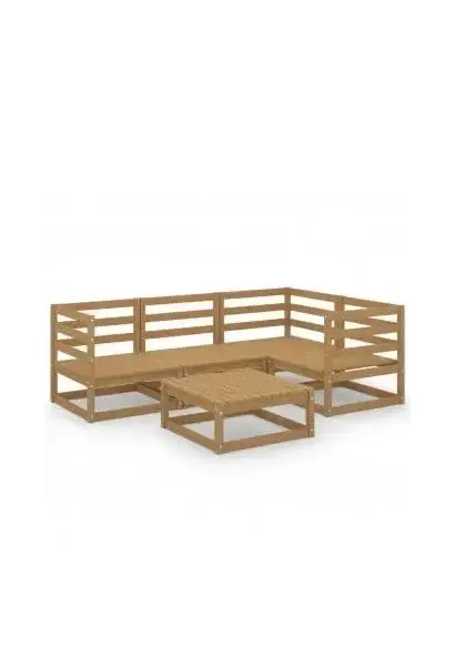 VIDAXL 3075552 Conjunto de muebles de jardín color marrón miel fabricado en madera maciza de pino de vidaXL