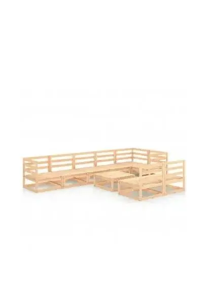 VIDAXL 3075619 Conjunto de muebles para el exterior natural fabricado en madera maciza de pino de vidaXL