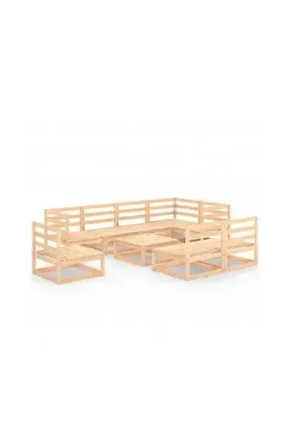 VIDAXL 3075629 Conjunto de muebles para el exterior marrón fabricado en madera maciza de pino de vidaXL