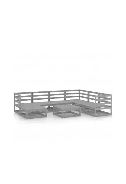 VIDAXL 3075711 Mesa y sofá de 8 piezas con diseño de palés fabricado en madera de pino gris de vidaXL