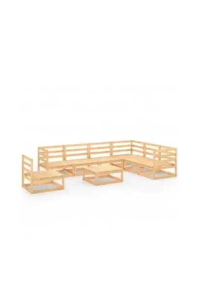 VIDAXL 3075769 Juego de muebles para exterior hecho de madera de pino de color marrón 8 piezas de vidaXL