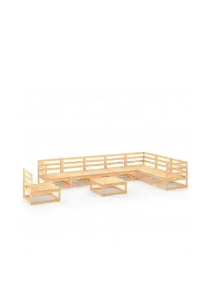 VIDAXL 3075779 Conjunto de muebles para exterior de color marrón fabricado en madera maciza de pino de vidaXL