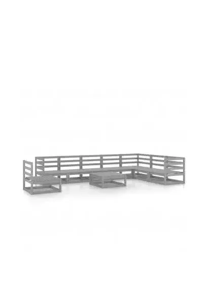 VIDAXL 3075781 Set de muebles de exterior de color gris fabricado en madera maciza de pino de vidaXL