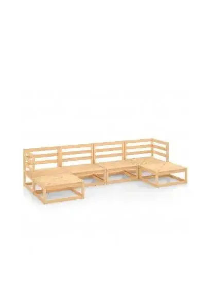 VIDAXL 3076064 Conjunto de muebles de exterior de color natural fabricado en madera maciza de pino de vidaXL