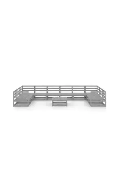 VIDAXL 3076276 Set de muebles de madera de pino para jardín con 11 piezas color gris sin cojines de vidaXL