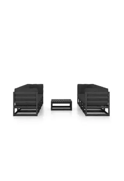 VIDAXL 3076428 Juego de muebles para jardín de 9 piezas fabricadas en madera maciza en color negro de vidaXL