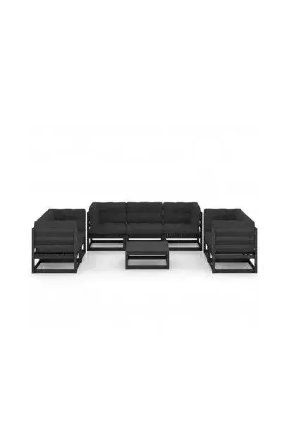 VIDAXL 3076508 Conjunto moderno de muebles con un diseño modular en color negro con antracita de vidaXL