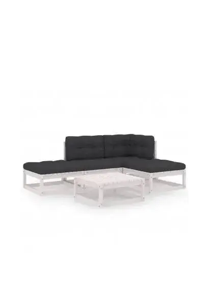 VIDAXL 3076530 Juego de muebles de jardín 5 piezas de madera de pino maciza y cojines gris antracita de vidaXL