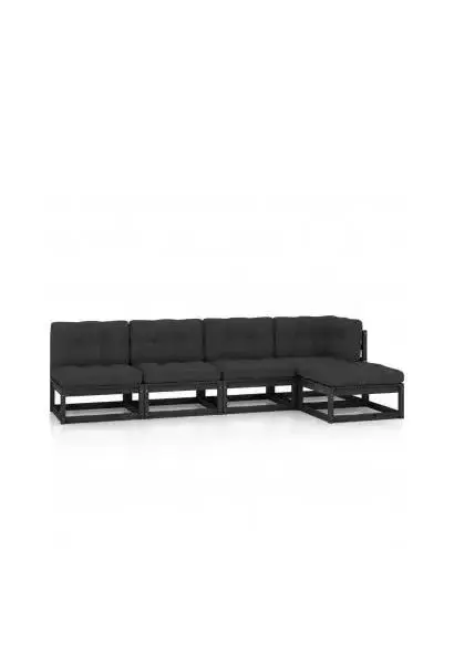 VIDAXL 3076568 Conjunto de muebles para el jardín con un acabado negro y gris antracita de vidaXL