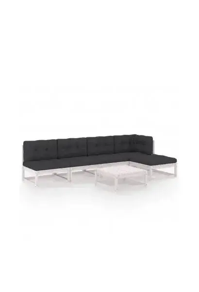VIDAXL 3076570 Juego de muebles de jardín con 6 piezas de madera de pino maciza con cojines de vidaXL