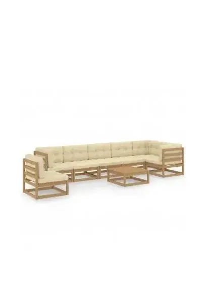 VIDAXL 3076652 Conjunto mobiliario para jardines y terrazas con cojines de acabado crema de vidaXL