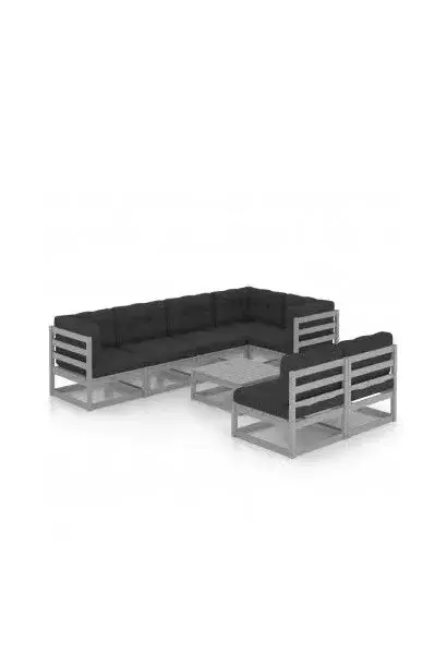 VIDAXL 3076661 Conjunto mobiliario de jardín fabricado con una estructura de madera color antracita de vidaXL