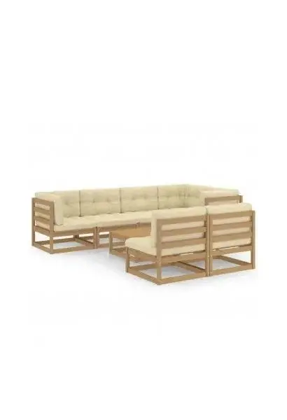 VIDAXL 3076662 Conjunto de muebles para el jardín fabricados en madera de color marrón miel y crema de vidaXL