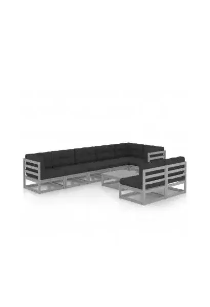VIDAXL 3076671 Conjunto de muebles fabricados en madera para ambientes exteriores en color gris de vidaXL
