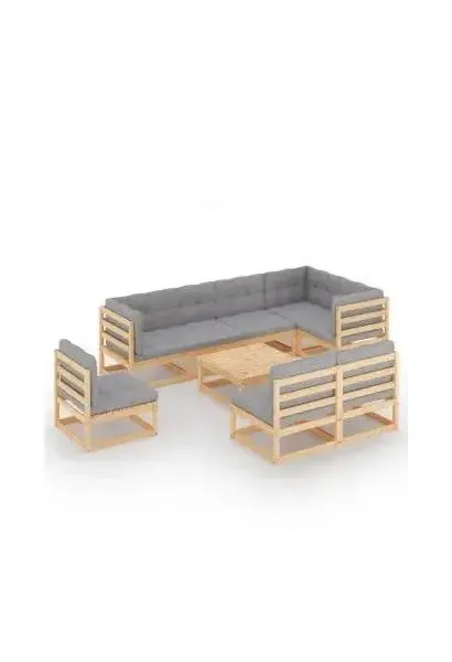 VIDAXL 3076679 Conjunto de muebles para ambientes de exterior con cojines en color gris de vidaXL