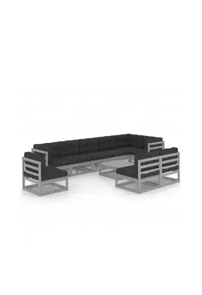 VIDAXL 3076691 Juego de muebles para el jardín con un diseño modular de color gris y antracita de vidaXL