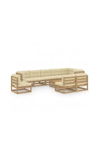 VIDAXL 3076692 Juego de muebles para el jardín con un diseño modular en color marrón y crema de vidaXL