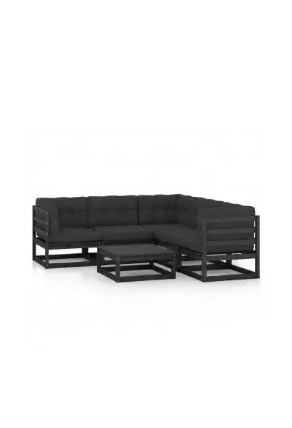 VIDAXL 3076783 Juego de muebles con cojines fabricado en madera maciza para jardín en color gris antracita de vidaXL