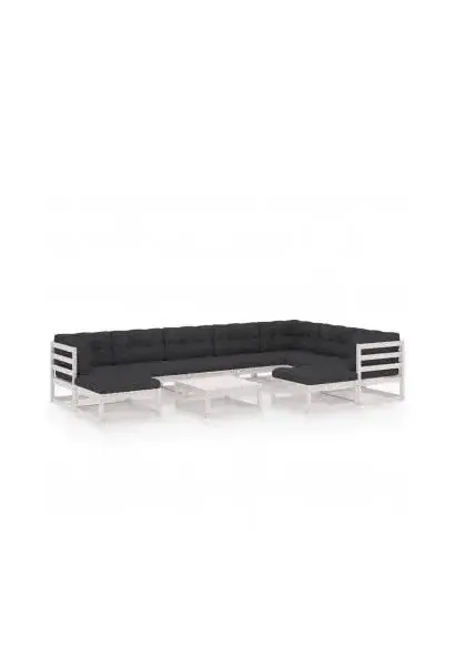 VIDAXL 3076810 Conjunto mobiliario para el jardín fabricado en madera de pino en color blanco de vidaXL
