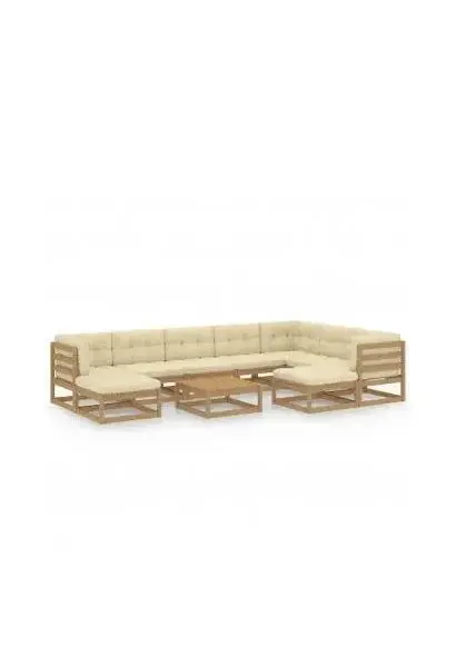 VIDAXL 3076812 Conjunto de muebles para el exterior fabricado en madera pino color marrón de vidaXL