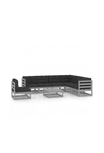 VIDAXL 3076821 Conjunto mobiliario para el jardín fabricado en madera con un acabado antracita de vidaXL