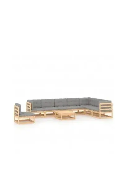 VIDAXL 3076829 Conjunto de muebles para ambientes de exterior con cojines en color gris de vidaXL