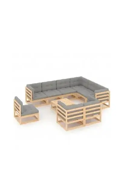VIDAXL 3076859 Conjunto de muebles para el jardín fabricado en madera color marrón y gris de vidaXL