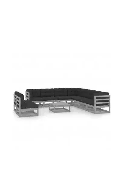 VIDAXL 3076911 Conjunto de muebles fabricado en madera de pino en color gris y antracita de vidaXL