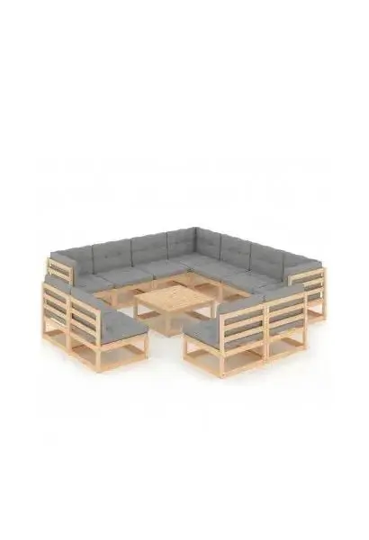 VIDAXL 3076939 Juego de 12 muebles modulares para espacios exteriores de madera maciza de pino de vidaXL