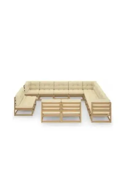 VIDAXL 3076962 Juego de muebles para jardines con 14 piezas de acabado marrón con cojines de vidaXL