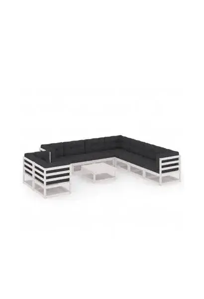 VIDAXL 3076970 Conjunto de sofás con cojines y una mesa de diseño modular en color blanco de vidaXL