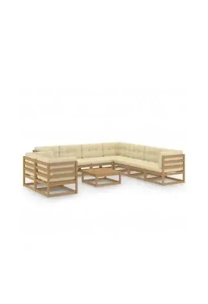 VIDAXL 3076972 Conjunto moderno de muebles para el jardín fabricado en madera de color marrón y miel de vidaXL