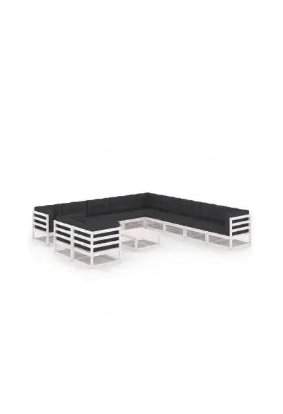 VIDAXL 3076990 Juego de muebles modulares para terrazas y el jardín fabricado en pino blanco y gris de vidaXL