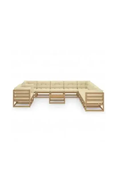 VIDAXL 3076992 Conjunto de muebles modernos para el jardín con 12 piezas en color marrón miel de vidaXL