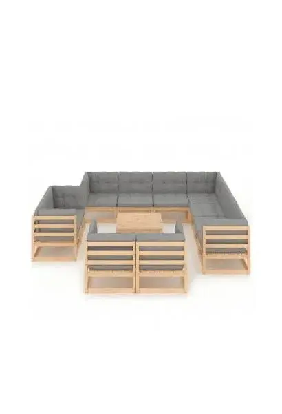 VIDAXL 3076999 Conjunto de muebles con un diseño moderno para jardín de 12 piezas fabricadas en madera de vidaXL