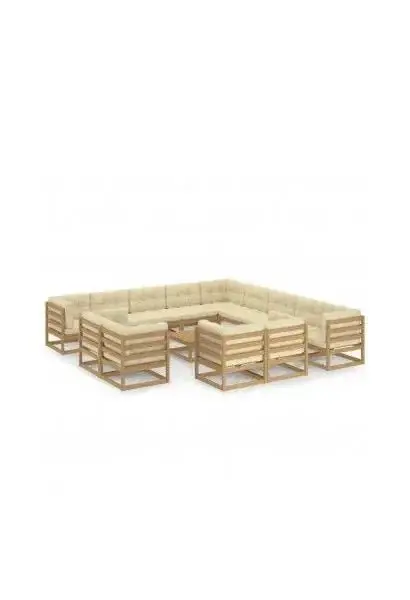 VIDAXL 3077022 Conjunto de muebles exteriores para el jardín en color marrón miel y crema de vidaXL