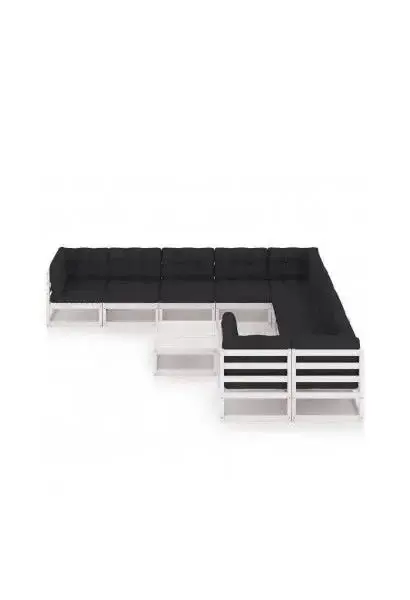 VIDAXL 3077040 Conjunto de jardín 10 piezas fabricado en madera de pino con acabado blanco de vidaXL