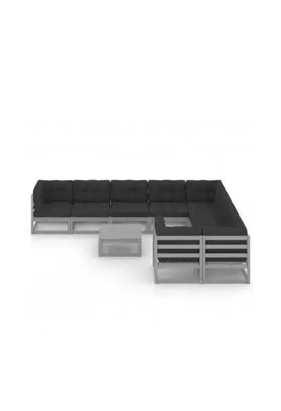 VIDAXL 3077041 Conjunto de jardín 10 piezas fabricado en madera de pino con acabado gris de vidaXL