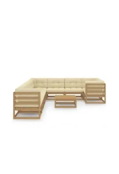 VIDAXL 3077042 Conjunto de jardín 10 piezas fabricado en madera de pino con acabado marrón miel de vidaXL